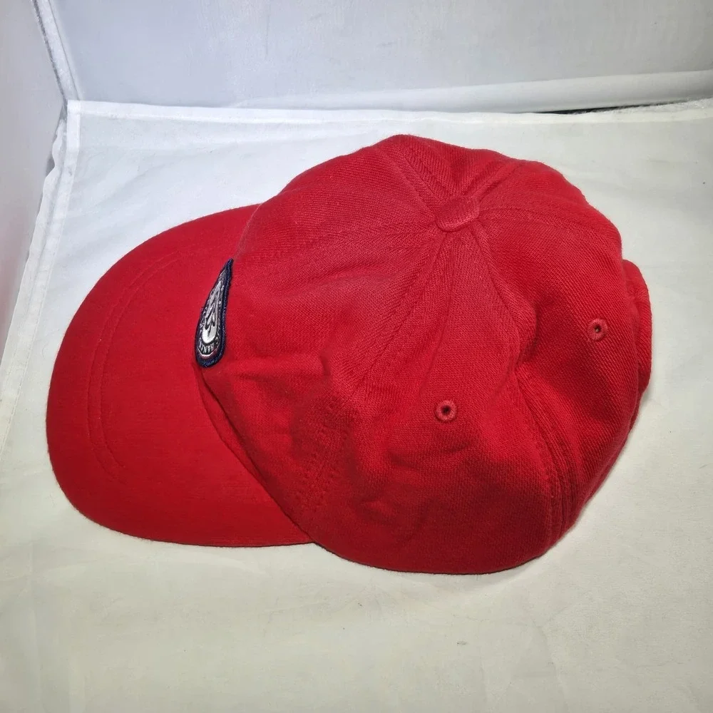 VINTAGE Banana Republic‎ Hat Cap Fitted Medium/Large Red Fleece Logo